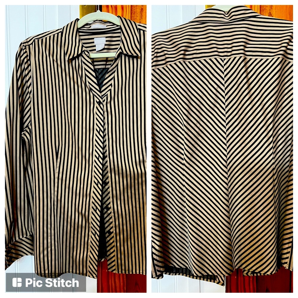 Chico’s button down shirt. Excellent condition. Size 3, comparable to an XL.